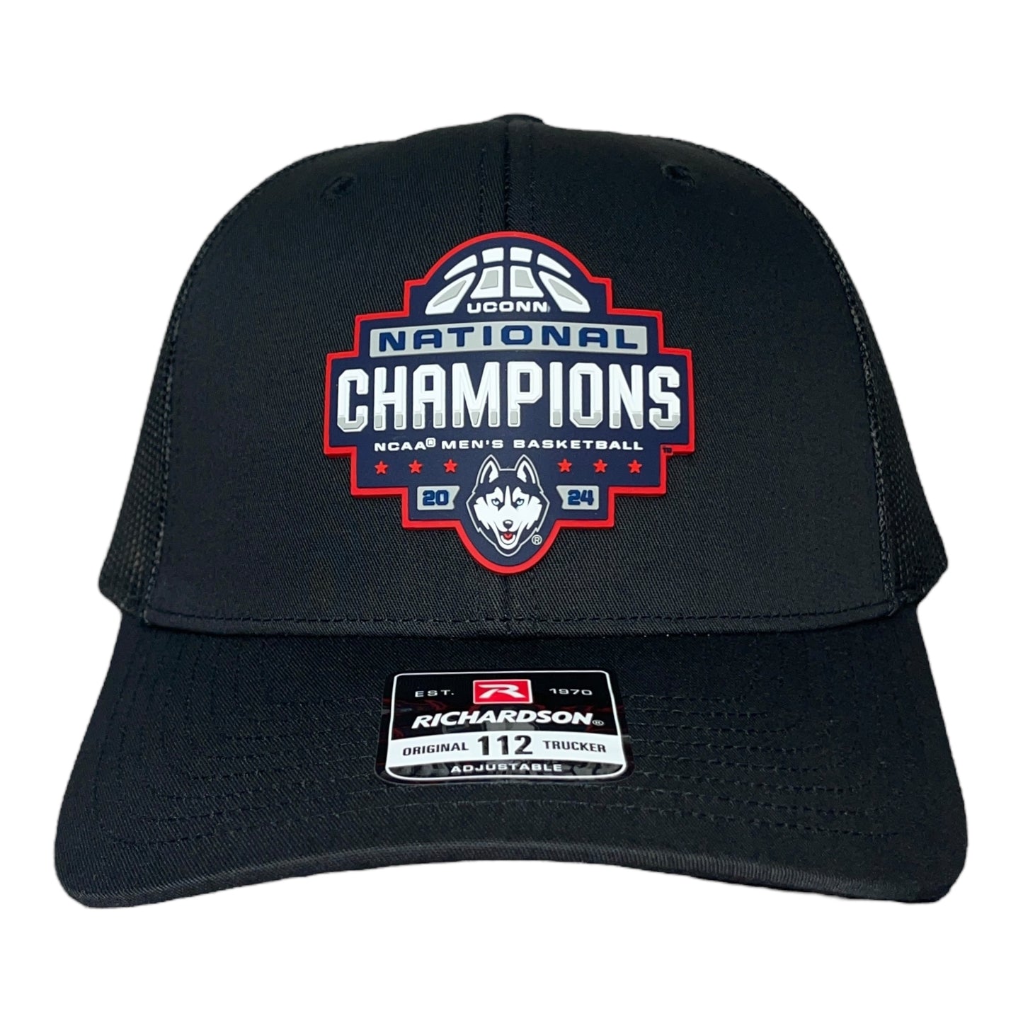 UConn Huskies 2024 NCAA Men's Basketball National Champions Snapback Trucker Hat- Black