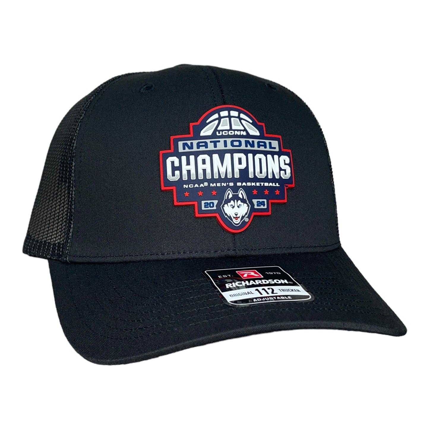 UConn Huskies 2024 NCAA Men's Basketball National Champions Snapback Trucker Hat- Black