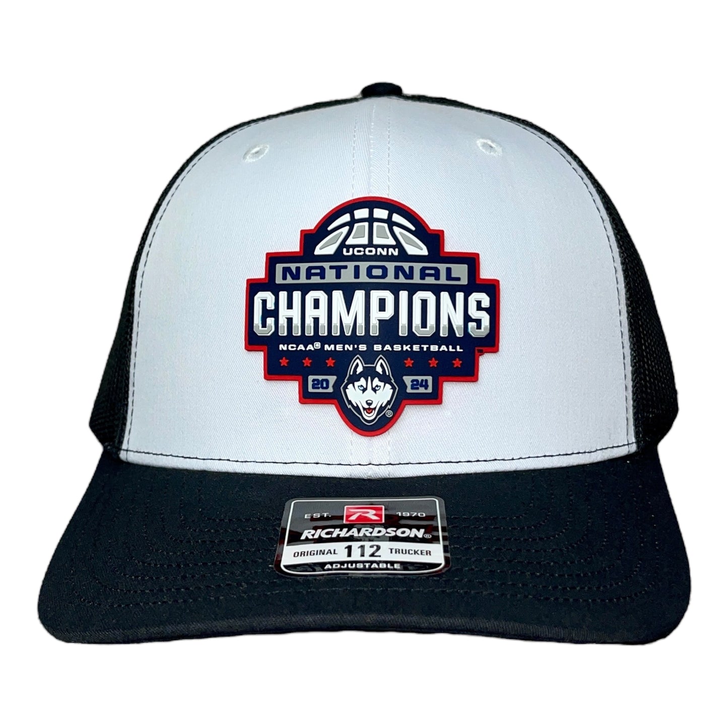 UConn Huskies 2024 NCAA Men's Basketball National Champions Snapback Trucker Hat- White/ Black