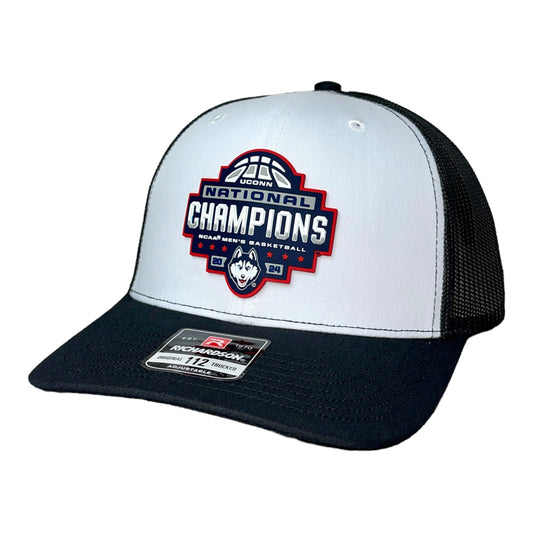 UConn Huskies 2024 NCAA Men's Basketball National Champions Snapback Trucker Hat- White/ Black