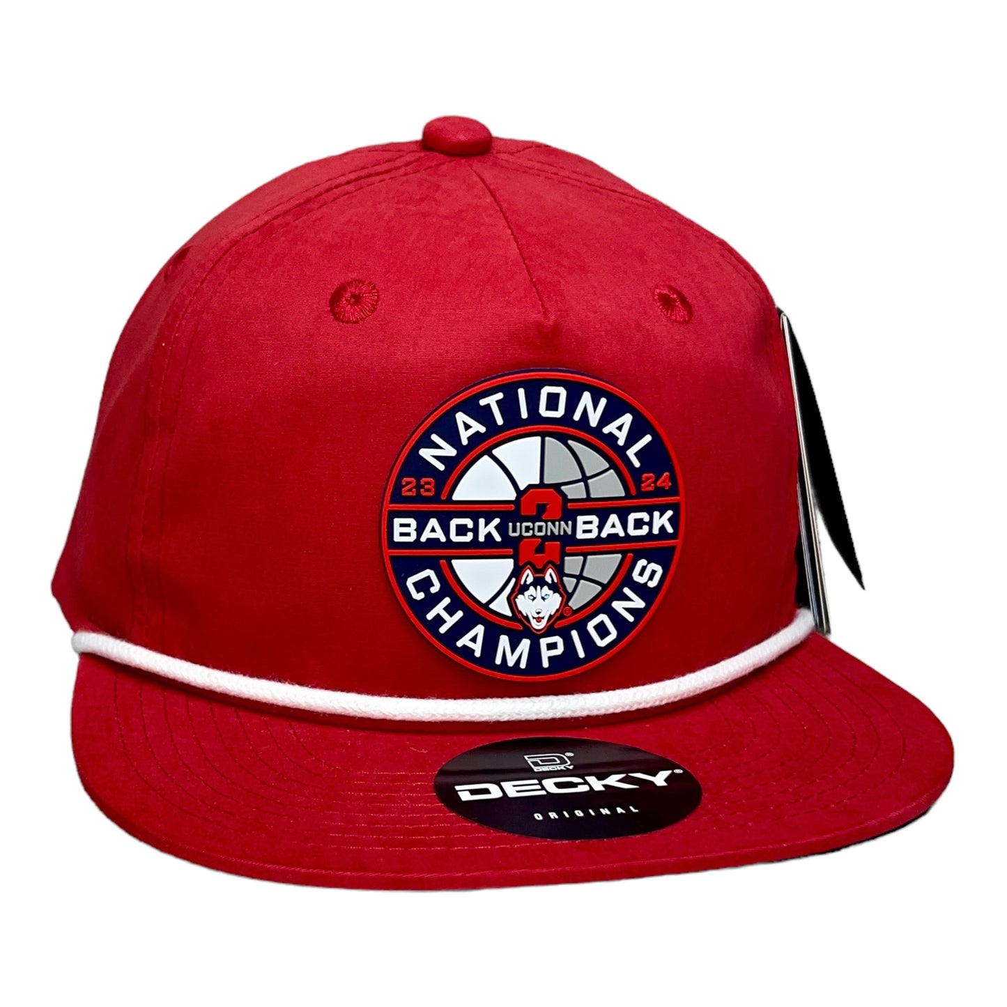 UConn Huskies Back-To-Back NCAA Men's Basketball National Champions 3D Classic Rope Hat- Red/ White