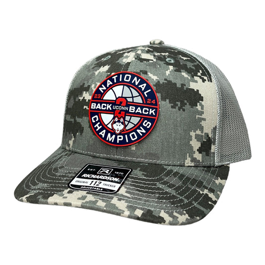 UConn Huskies Back-To-Back NCAA Men's Basketball National Champions 3D Snapback Trucker Hat- Military Digital Camo