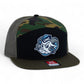 UNC Tar Heels 3D Snapback Seven-Panel Flat Bill Trucker Hat- Black/ Camo/ Loden