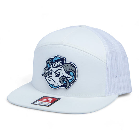 UNC Tar Heels 3D Snapback Seven-Panel Flat Bill Trucker Hat- White