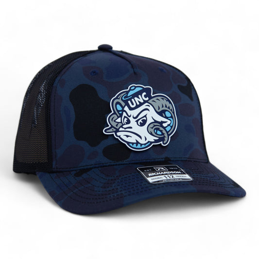 UNC Tar Heels 3D Snapback Trucker Hat- Admiral Duck Camo/ Black