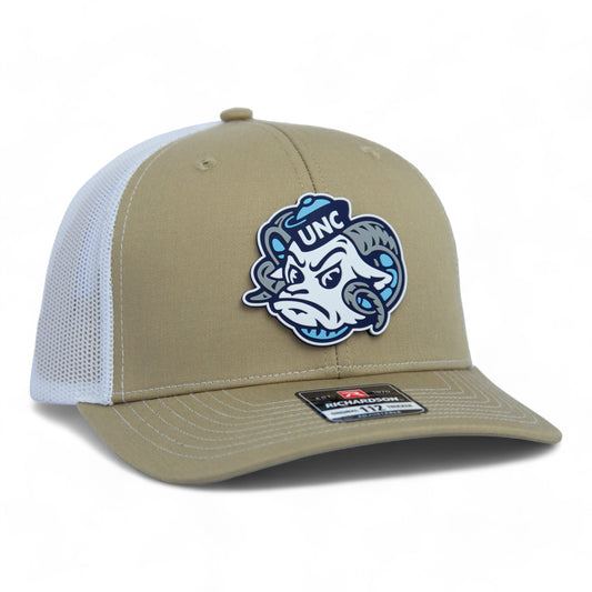 UNC Tar Heels 3D Snapback Trucker Hat- Tan/ White