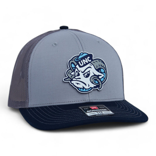 UNC Tar Heels 3D Snapback Trucker Hat- Grey/ Charcoal/ Navy