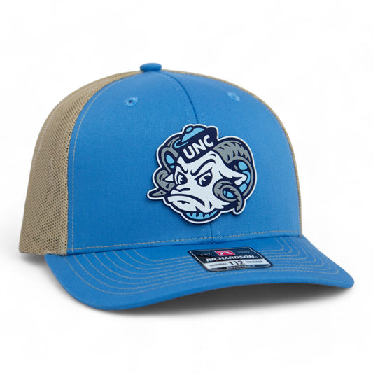 UNC Tar Heels 3D Snapback Trucker Hat- Columbia Blue/ Tan