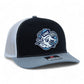 UNC Tar Heels 3D Snapback Trucker Hat- Black/ White/ Heather Grey