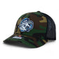 UNC Tar Heels 3D Snapback Trucker Hat- Army Camo/ Black