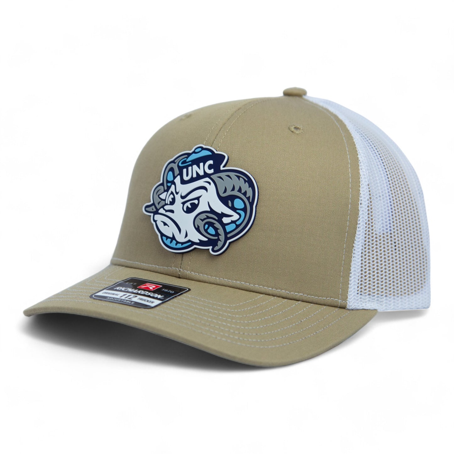 UNC Tar Heels 3D Snapback Trucker Hat- Tan/ White