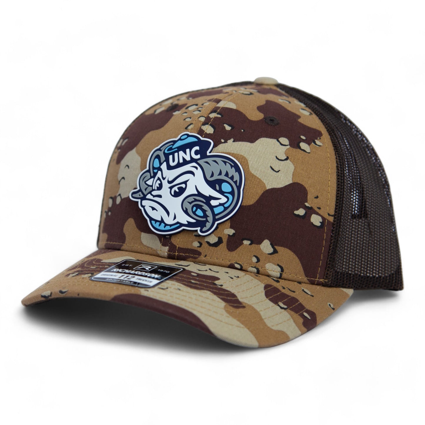 UNC Tar Heels 3D Snapback Trucker Hat- Desert Camo/ Brown