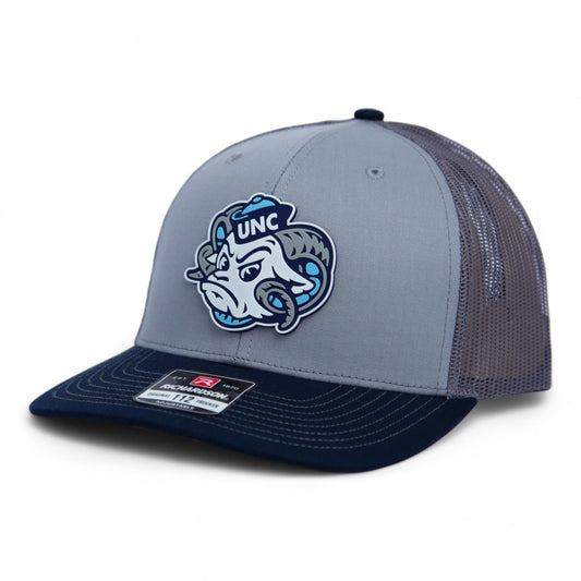 UNC Tar Heels 3D Snapback Trucker Hat- Grey/ Charcoal/ Navy