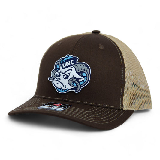 UNC Tar Heels 3D Snapback Trucker Hat- Brown/ Tan