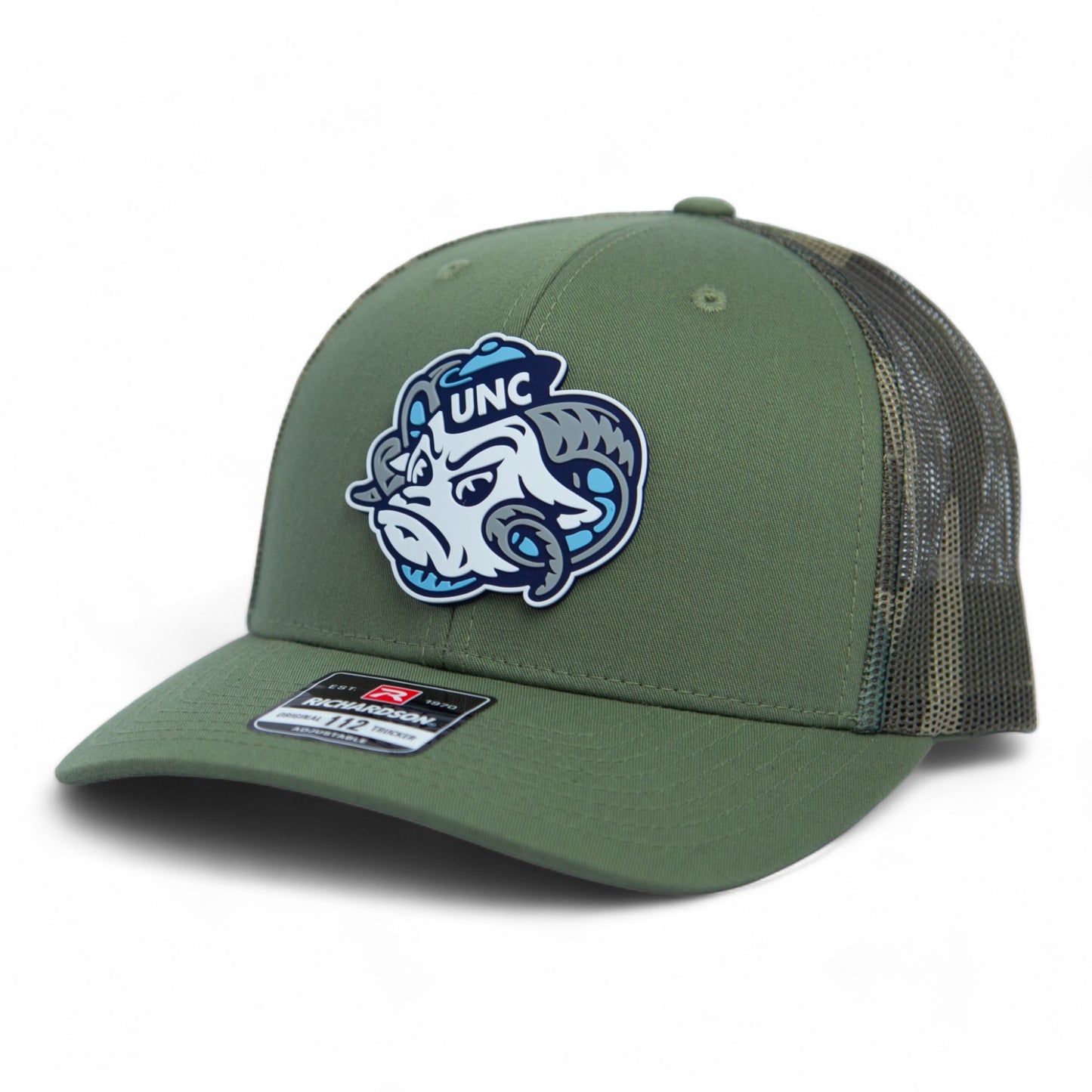 UNC Tar Heels 3D Snapback Trucker Hat- Loden/ Green Camo