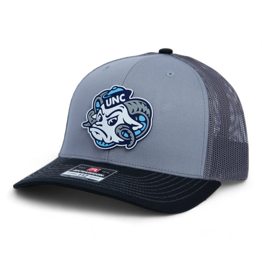 UNC Tar Heels 3D Snapback Trucker Hat- Grey/ Charcoal/ Black