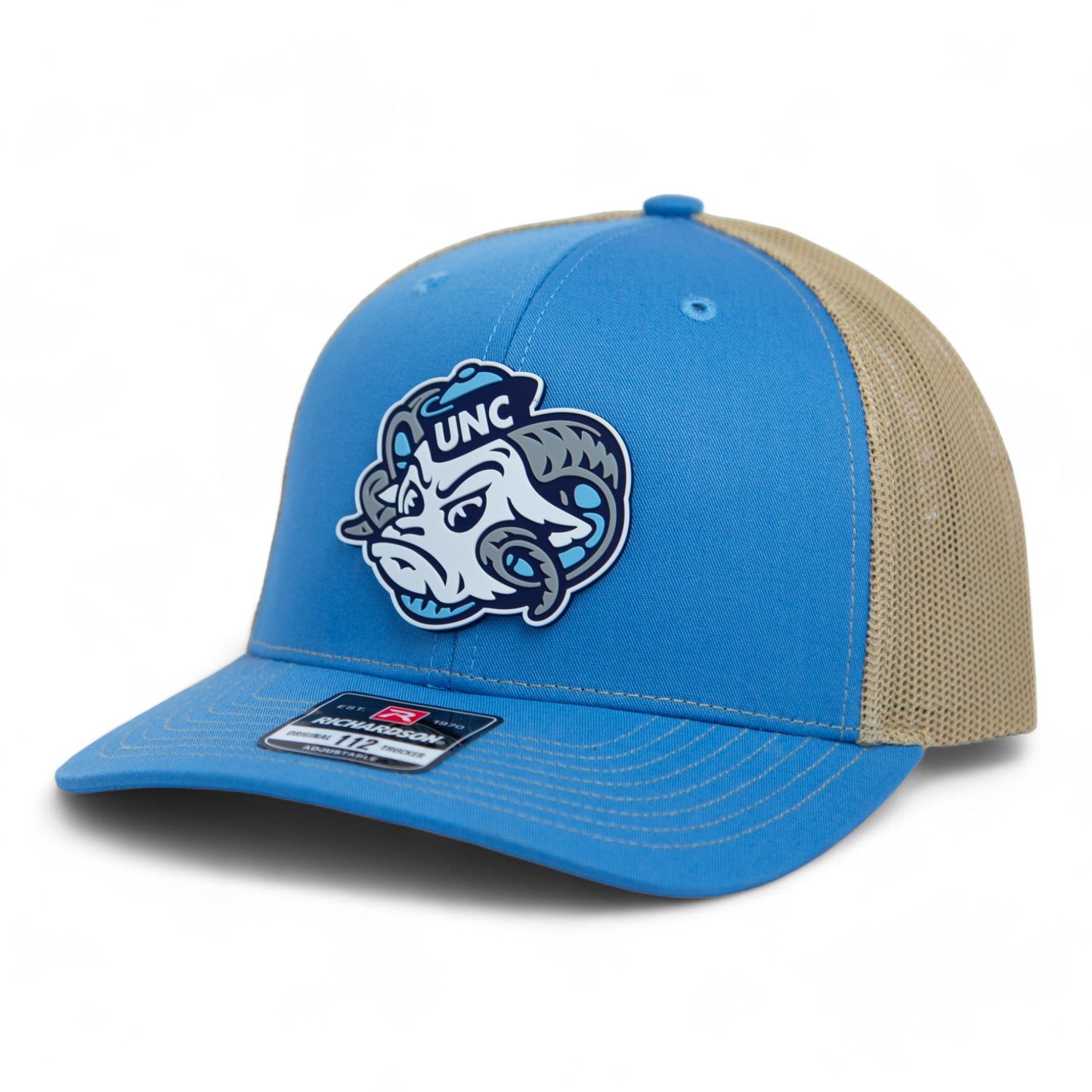 UNC Tar Heels 3D Snapback Trucker Hat- Columbia Blue/ Tan