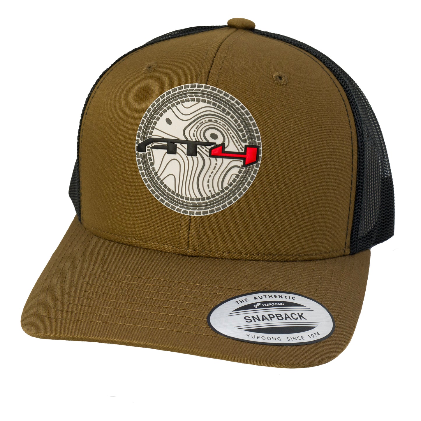 AT4 3D YP Snapback Trucker Hat- Coyote Brown/ Black - Ten Gallon Hat Co.