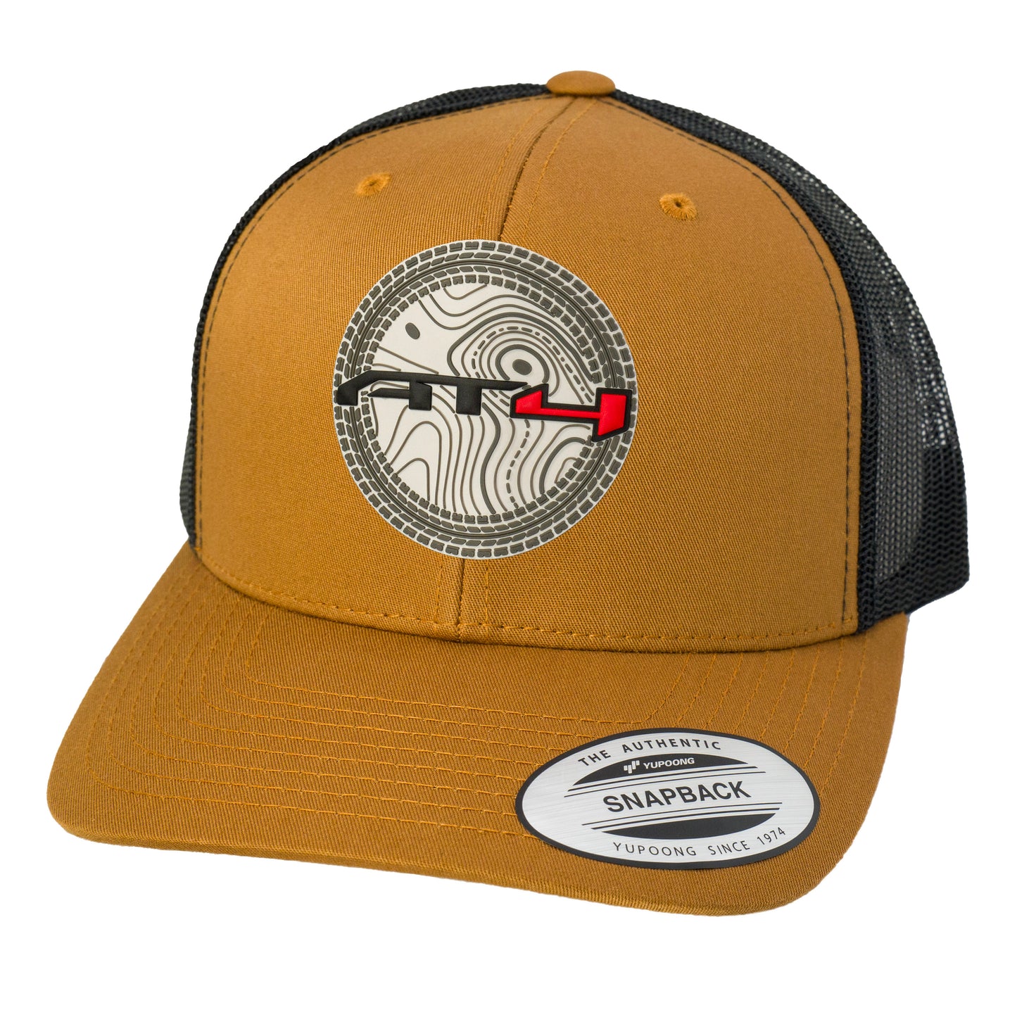 AT4 3D YP Snapback Trucker Hat- Caramel/ Black - Ten Gallon Hat Co.