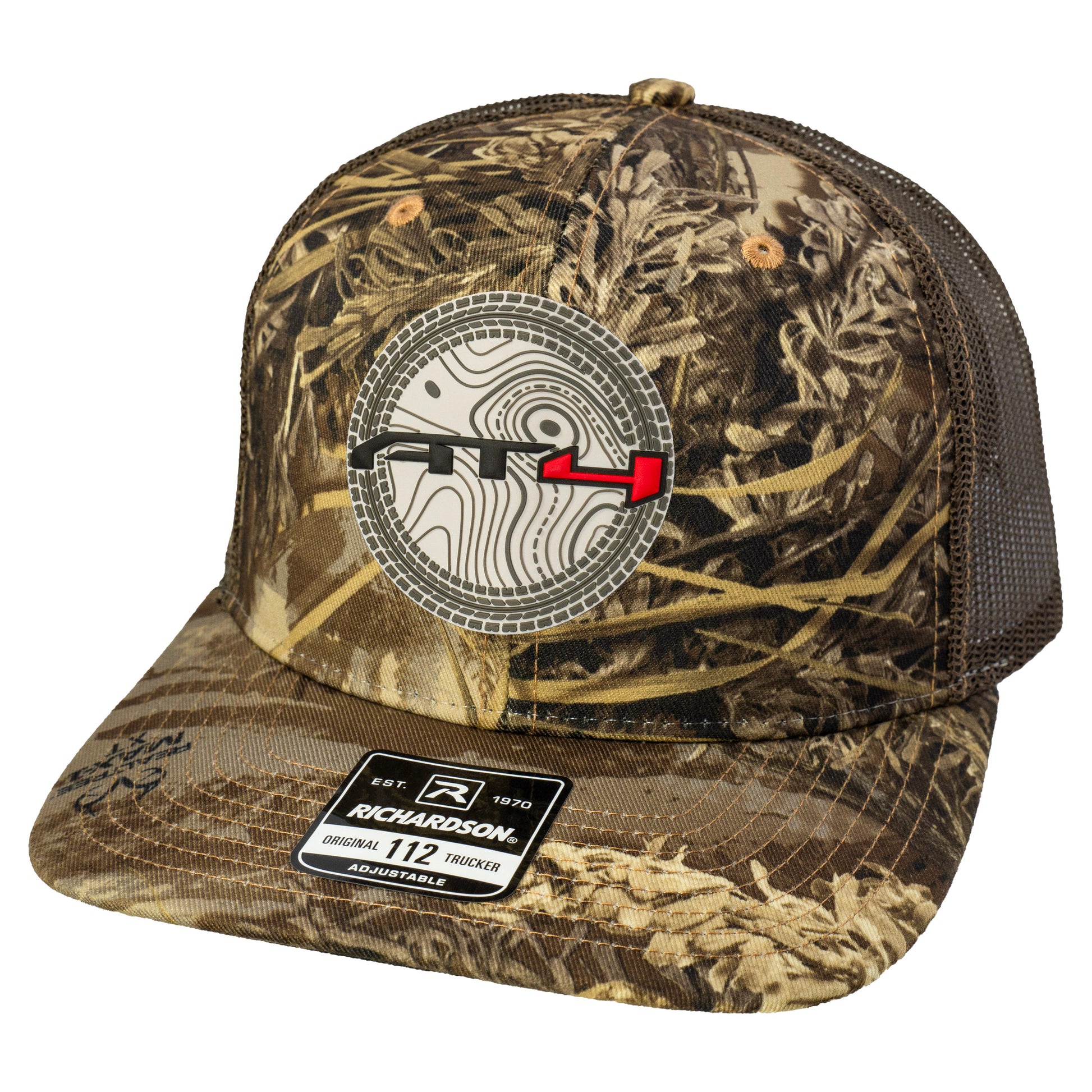 AT4 3D Patterned Snapback Trucker Hat- Realtree Max-1/ Brown - Ten Gallon Hat Co.