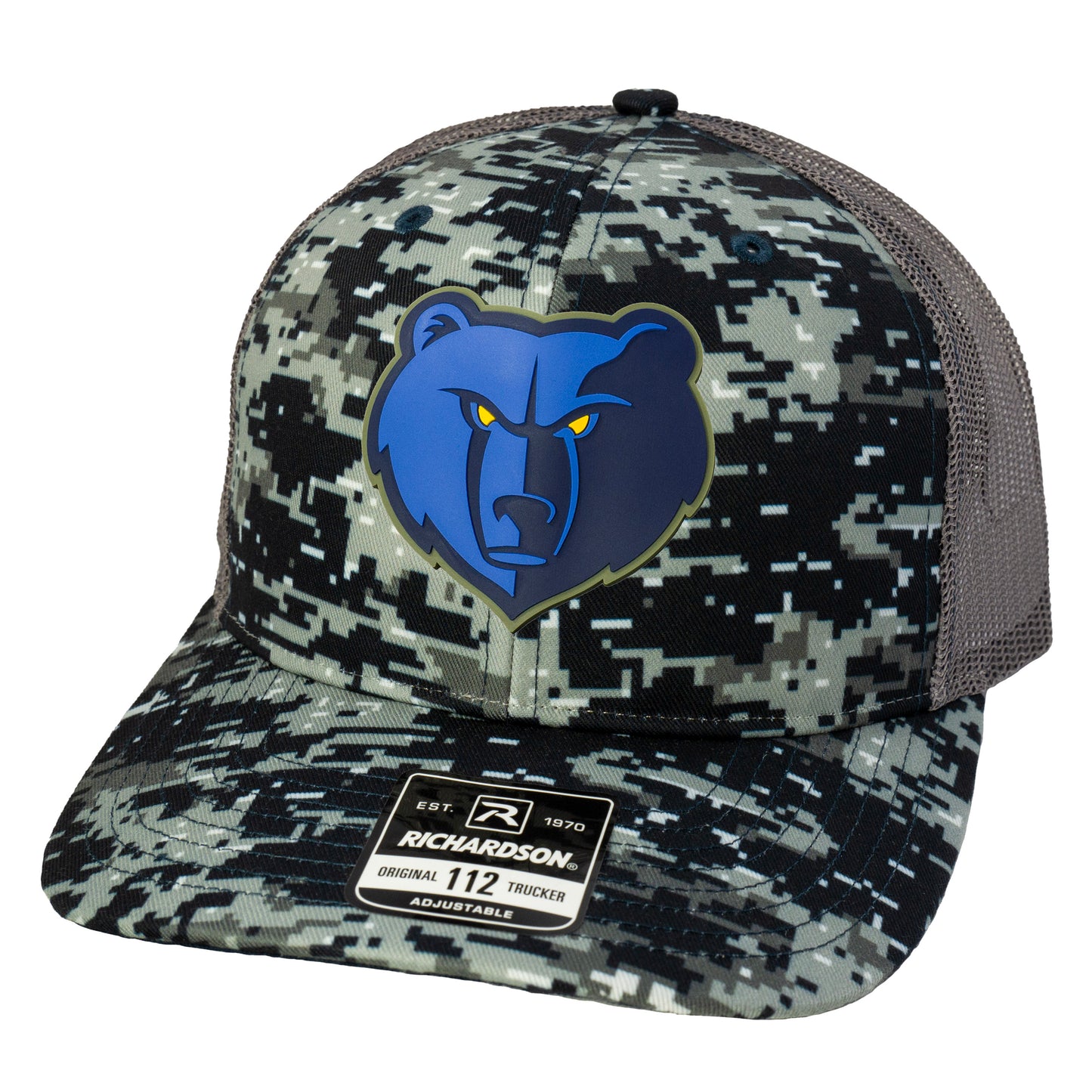 Memphis Grizzlies 3D Patterned Snapback Trucker Hat- Black Digital Camo - Ten Gallon Hat Co.