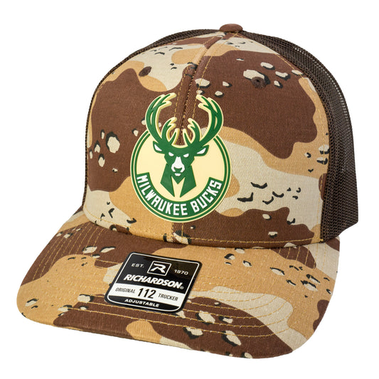 Milwaukee Bucks 3D Patterned Snapback Trucker Hat- Desert Camo/ Brown - Ten Gallon Hat Co.