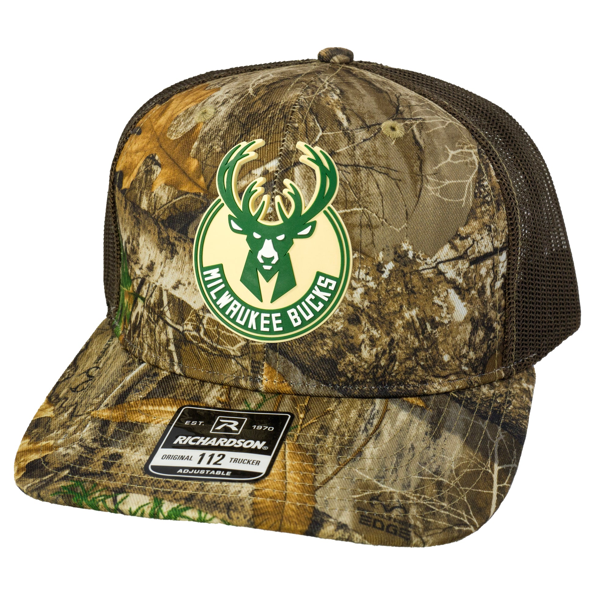 Milwaukee Bucks Patterned Snapback Trucker Hat- Realtree Edge/ Brown - Ten Gallon Hat Co.