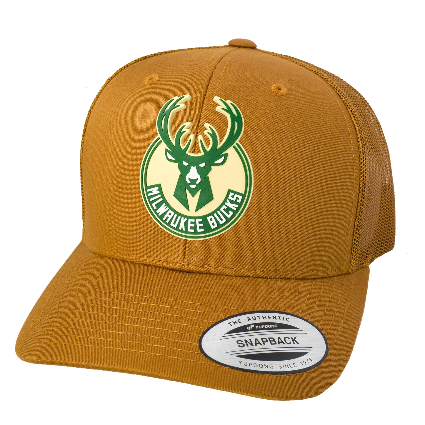 Milwaukee Bucks YP Snapback Trucker Hat- Caramel - Ten Gallon Hat Co.