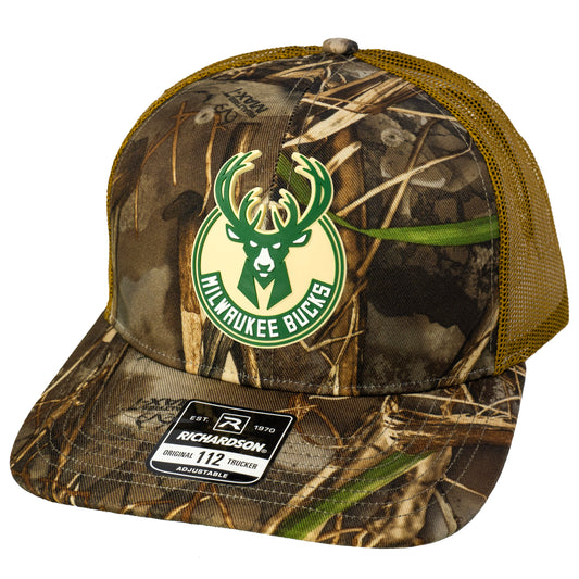 Milwaukee Bucks 3D Patterned Snapback Trucker Hat- Realtree Max-7/ Buck - Ten Gallon Hat Co.