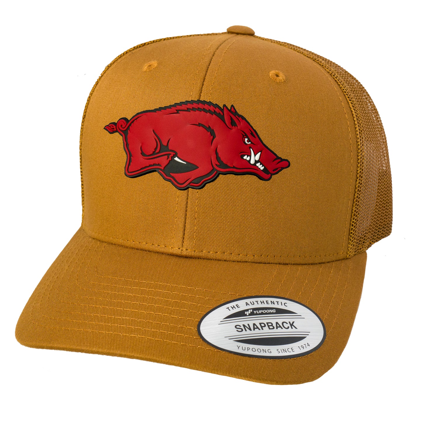 Arkansas Razorbacks Classic YP Snapback Trucker Hat- Caramel - Ten Gallon Hat Co.