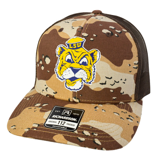 LSU Sailor Mike 3D Patterned Snapback Trucker Hat- Desert Camo/ Brown - Ten Gallon Hat Co.