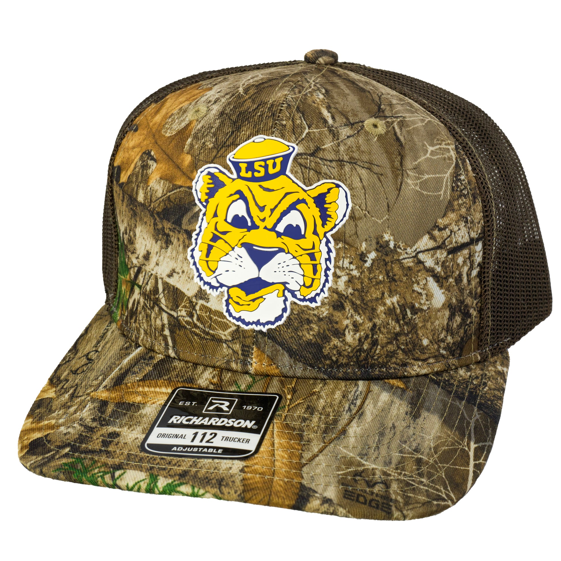 LSU Sailor Mike 3D Patterned Snapback Trucker Hat- Realtree Edge/ Brown - Ten Gallon Hat Co.