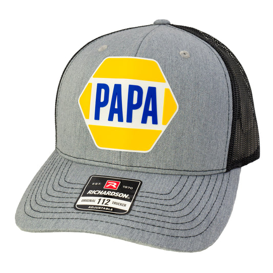 PAPA Know How 3D Snapback Trucker Hat- Heather Grey/ Black - Ten Gallon Hat Co.