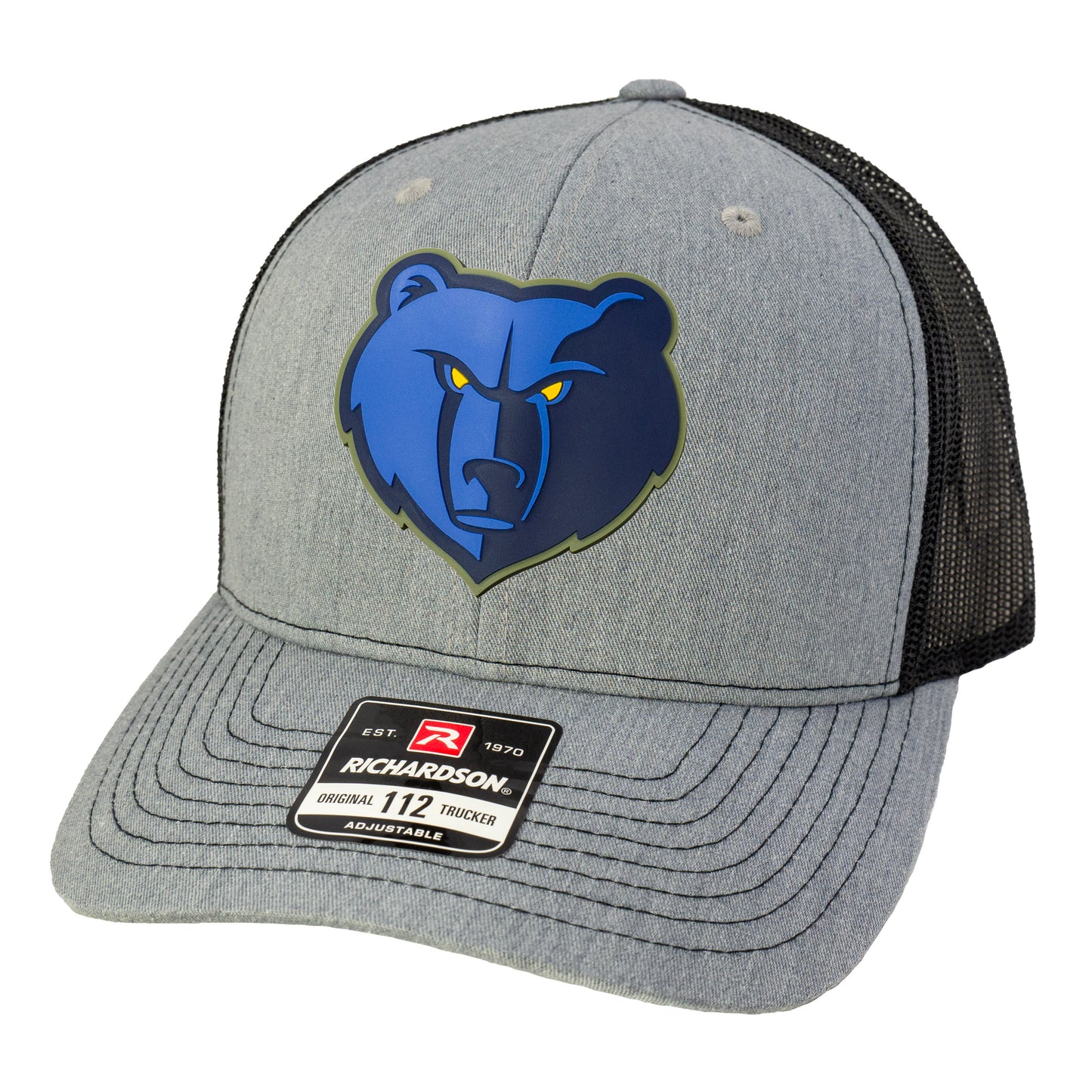 Memphis Grizzlies 3D Snapback Trucker Hat- Heather Grey/ Black - Ten Gallon Hat Co.