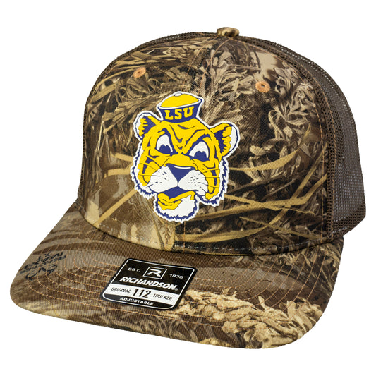 LSU Sailor Mike 3D Patterned Snapback Trucker Hat- Realtree Max-1/ Brown - Ten Gallon Hat Co.