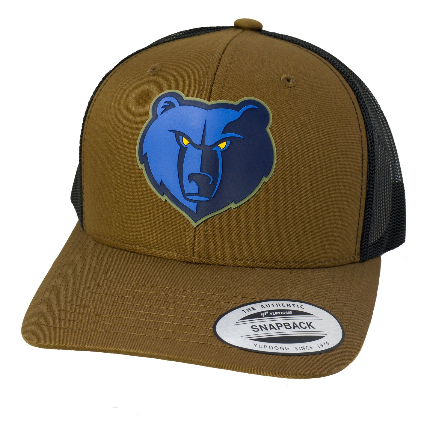 Memphis Grizzlies 3D YP Snapback Trucker Hat- Coyote Brown/ Black - Ten Gallon Hat Co.