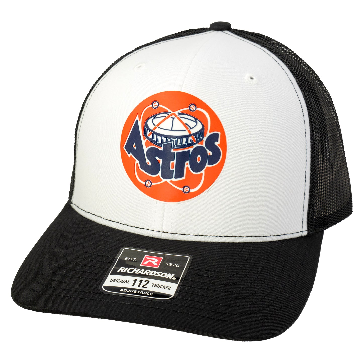 Astros Retro Astrodome Classic 3D Snapback Trucker Hat- White/ Black - Ten Gallon Hat Co.