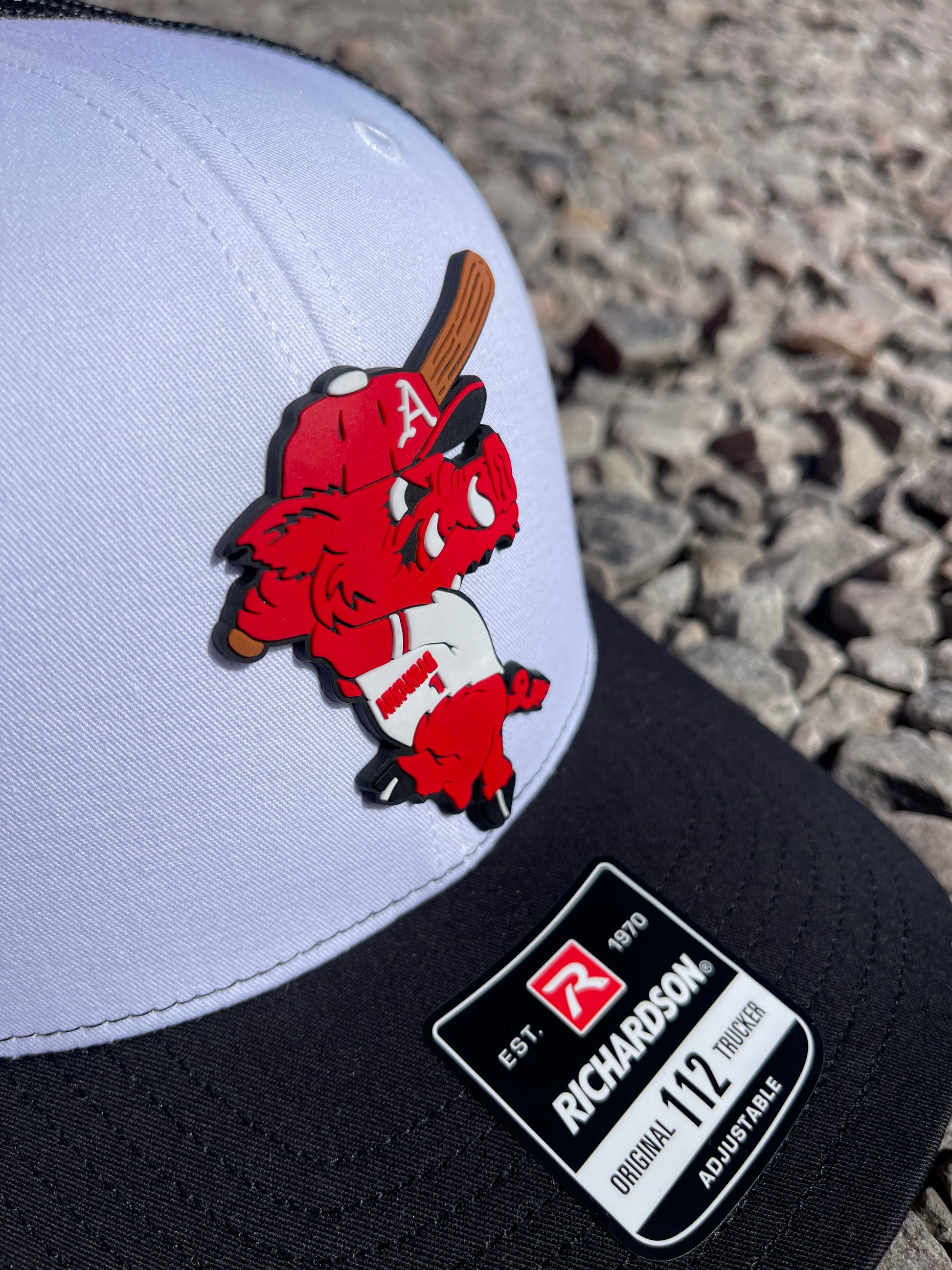 Ribby at Bat 3D YP Snapback Trucker Hat- White - Ten Gallon Hat Co.
