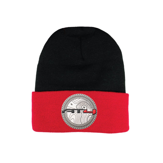 AT4 12 in Knit Beanie- Black/ Red - Ten Gallon Hat Co.