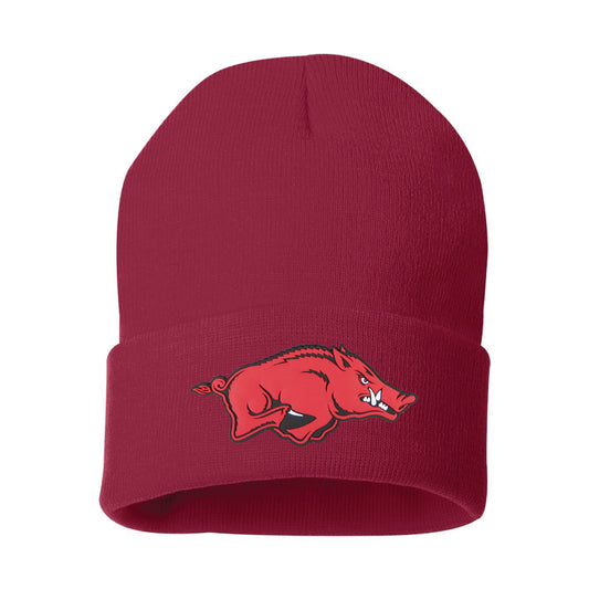 Arkansas Razorbacks 12 in Knit Beanie- Cardinal - Ten Gallon Hat Co.