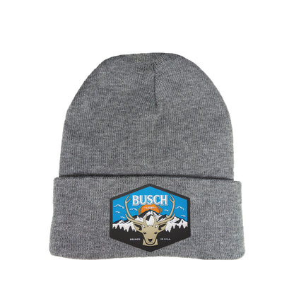Busch Light Mountain Escape 12 in Knit Beanie- Dark Heather Grey - Ten Gallon Hat Co.