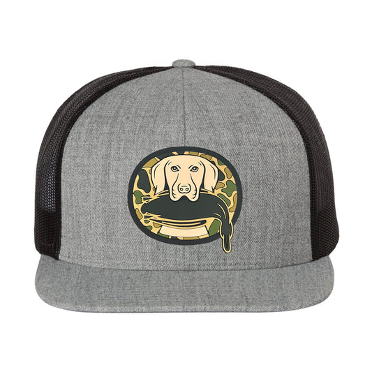 Just Retrievin' - T.G.H.C Original 3D Duck Hunting Wool Blend Flat Bill Hat- Heather Grey/ Black - Ten Gallon Hat Co.