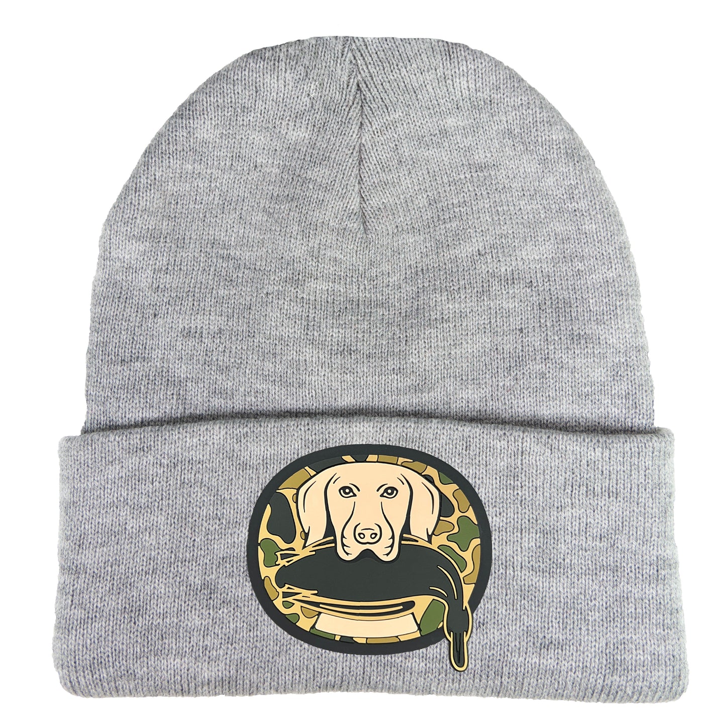 Just Retrievin' - T.G.H.C Original 3D Patch 12 in Knit Beanie- Heather Grey - Ten Gallon Hat Co.