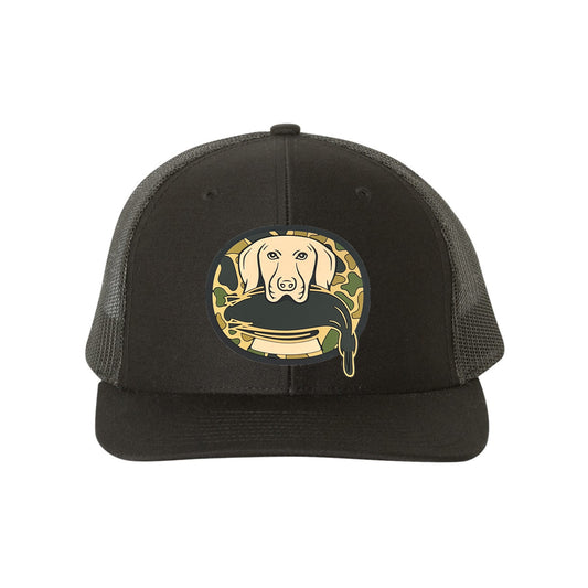 Just Retrievin' - T.G.H.C Original Duck Hunting 3D Patch Snapback Trucker Hat- Black - Ten Gallon Hat Co.