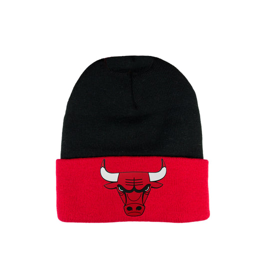 Chicago Bulls 3D 12 in Knit Beanie- Black/ Red - Ten Gallon Hat Co.