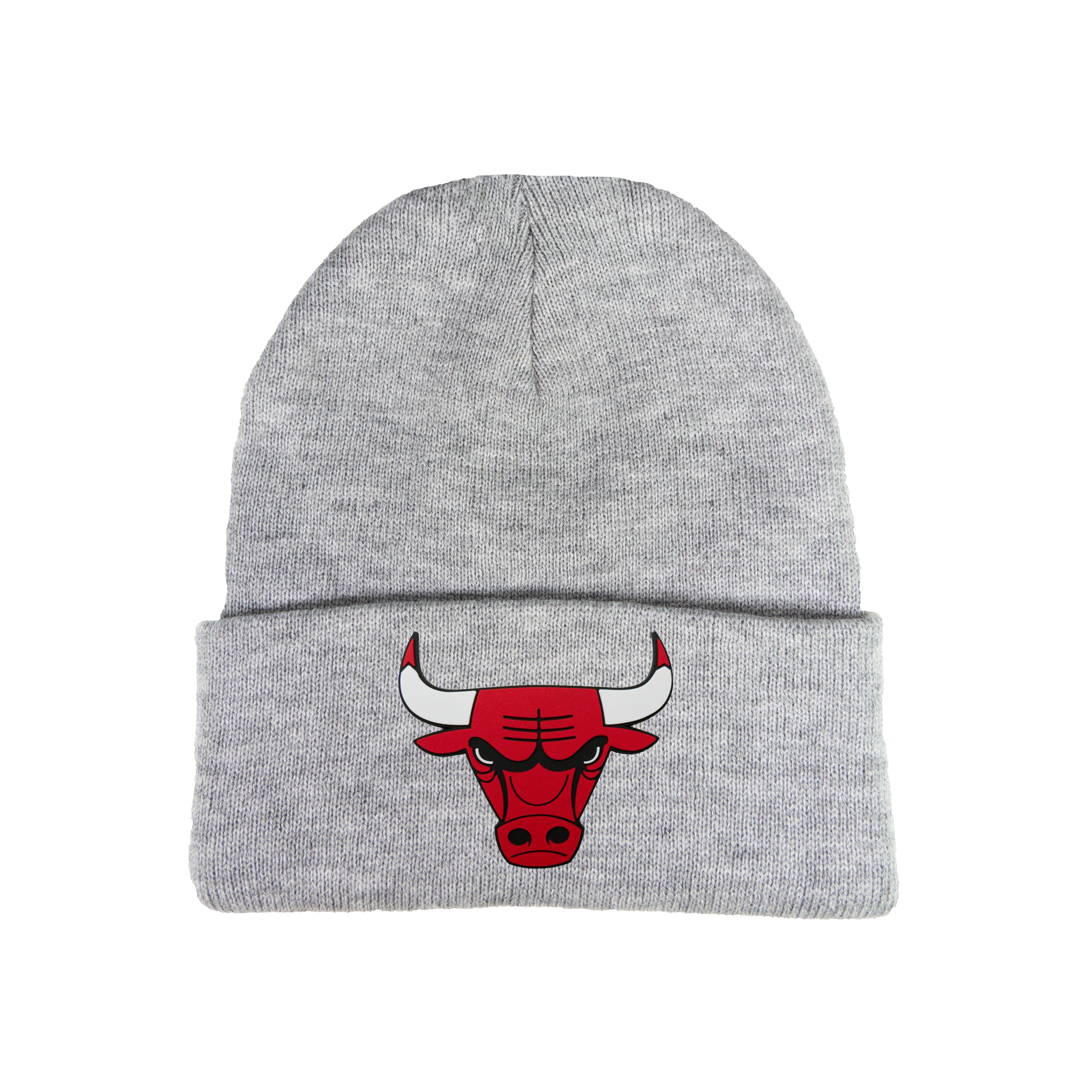 Chicago Bulls 3D 12 in Knit Beanie- Heather Grey