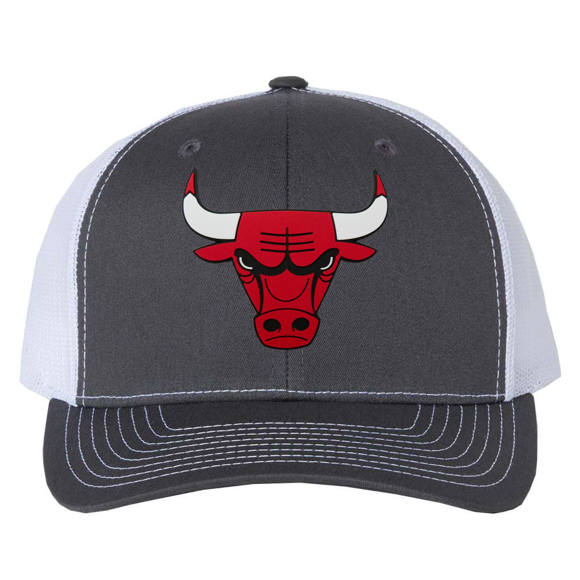 Chicago Bulls 3D Patch Snapback Trucker Hat- Charcoal/ White - Ten Gallon Hat Co.