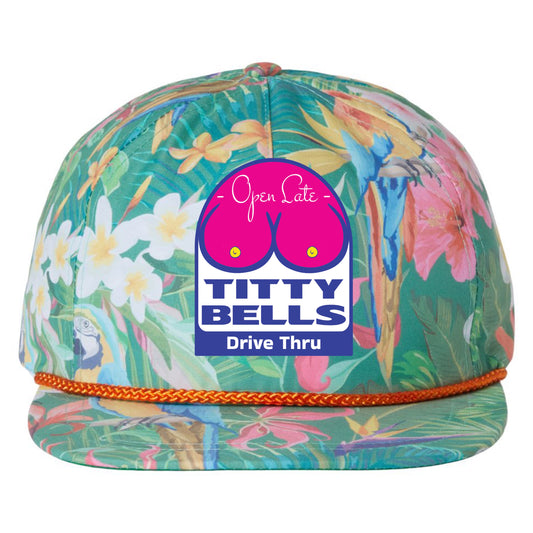 Titty Bells 3D Aloha Rope Cap- Hawai'in Rainforest - Ten Gallon Hat Co.