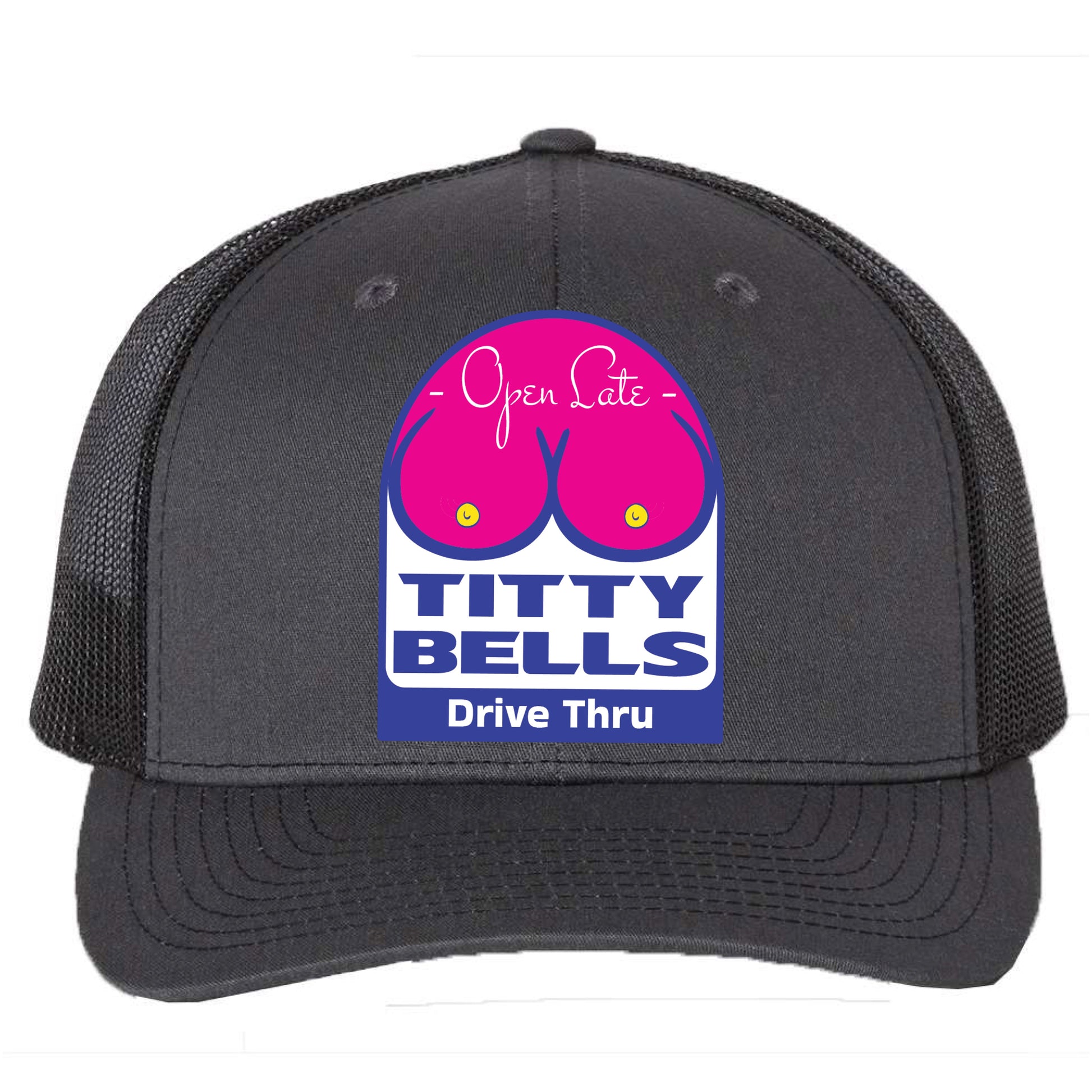 Titty Bells 3D YP Snapback Trucker Hat- Charcoal - Ten Gallon Hat Co.