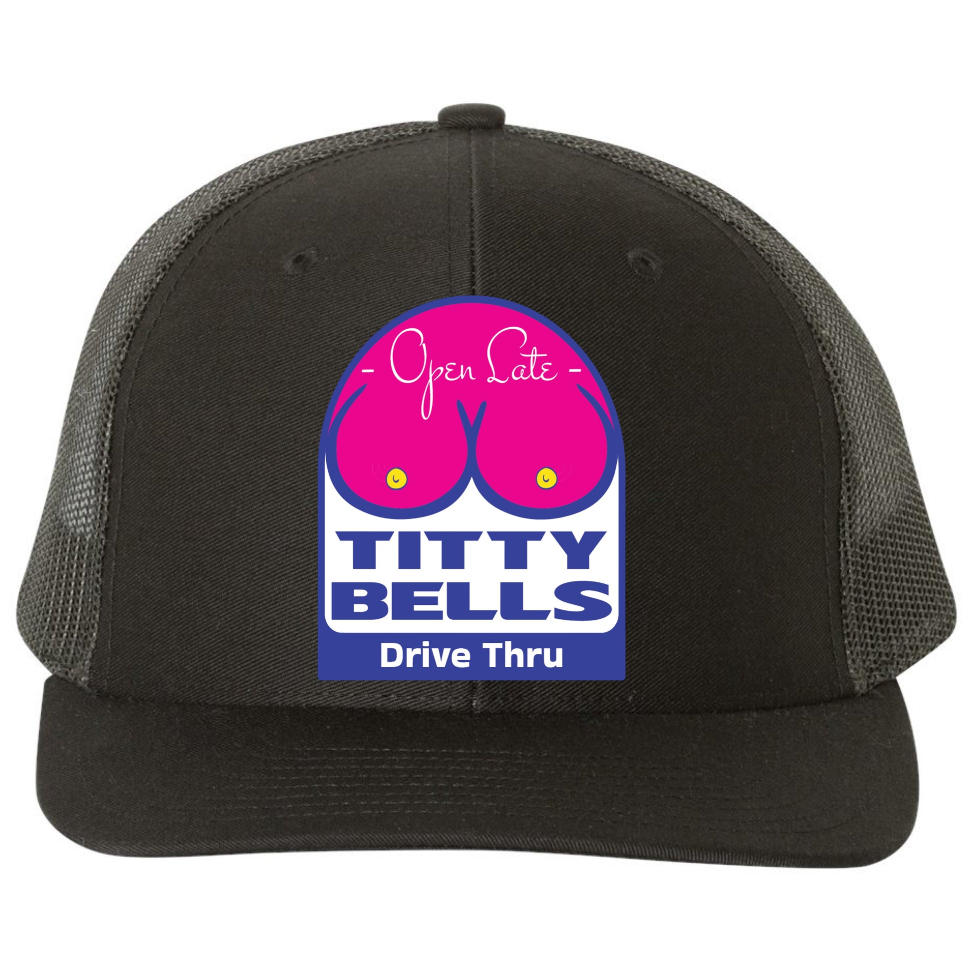 Titty Bells 3D Snapback Trucker Hat- Black - Ten Gallon Hat Co.